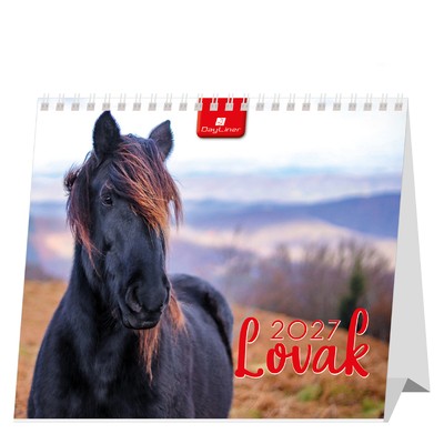 Lovak, fekvő asztali naptár DL