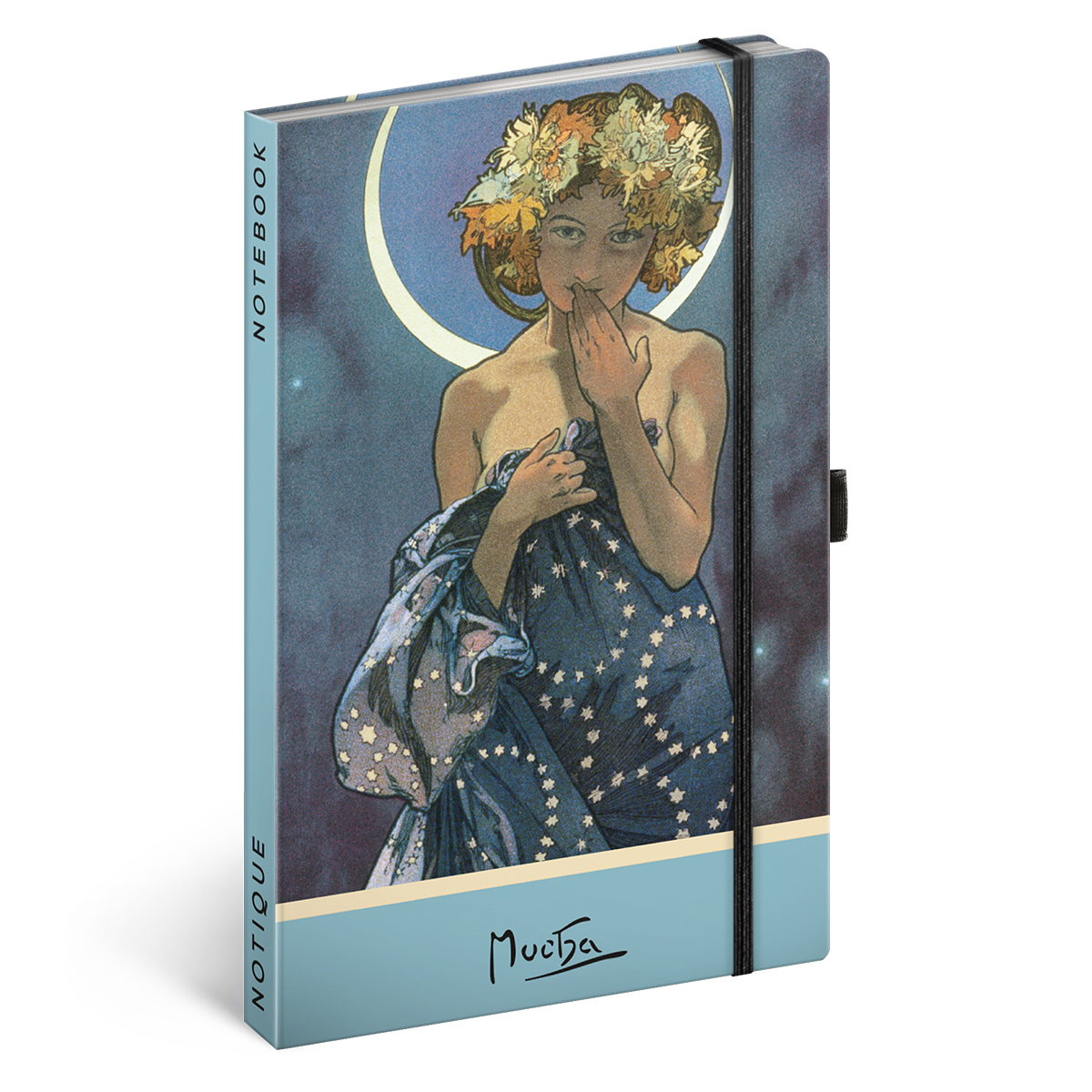 Alphonse Mucha - Luna, keménytáblás pontozott notesz, 13x21 cm Alphonse Mucha - Luna, keménytáblás pontozott notesz, 13x21 cm
