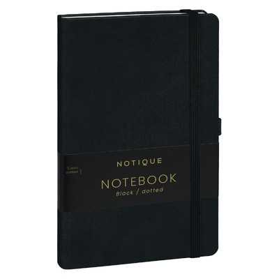 Notique, keménytáblás pontozott notesz, Black