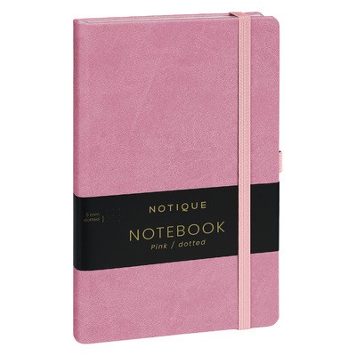 Notique, keménytáblás pontozott notesz, Pink, 13x21 cm