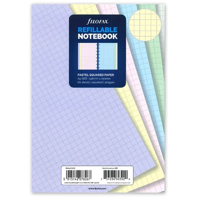 Filofax Notebook Jegyzetlapok Négyzethálós A5 Pasztel vegyes