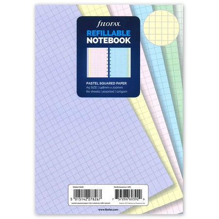 Filofax Notebook Jegyzetlapok Négyzethálós A5 Pasztel vegyes
