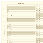 Filofax Naptárbetét Éves Vertikális Personal Krém 2027