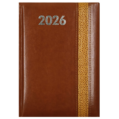 Határidőnapló ALISCA Rebel varrott A/4 heti fehér lapos barna 2026.