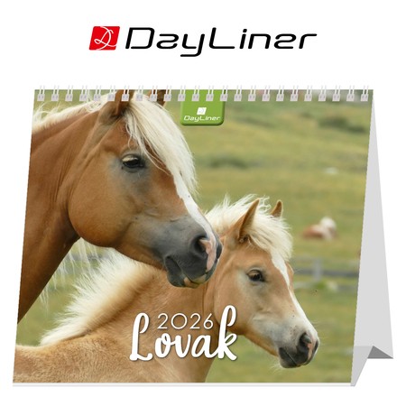 Lovak, fekvő asztali naptár DL
