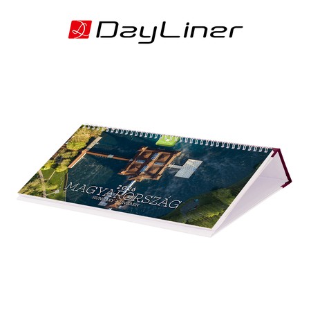 Magyarország, képes fekvő asztali naptár DL, Bordó
