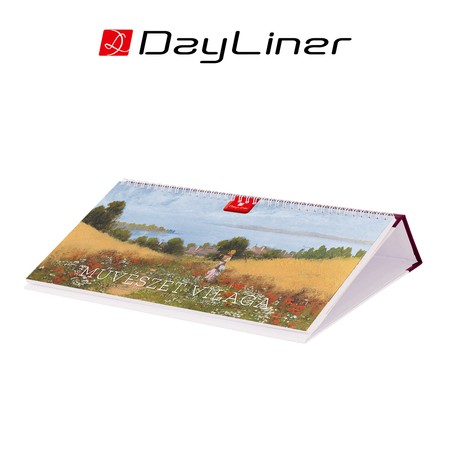 Művészet világa, képes fekvő asztali naptár DL, Bordó