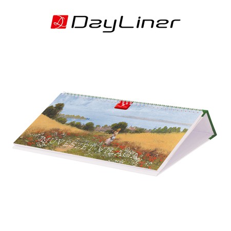 Művészet világa, képes fekvő asztali naptár DL, Zöld