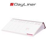 Oktáv, fehér lapos, fekvő asztali naptár, Bordó