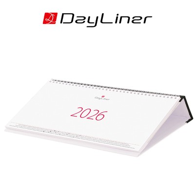 Oktáv, fehér lapos, fekvő asztali naptár, Fekete