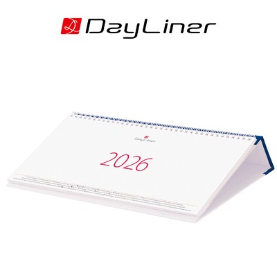 Oktáv, fehér lapos, fekvő asztali naptár, Kék