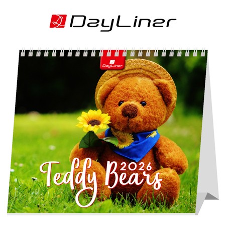 Teddy, fekvő asztali naptár DL