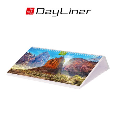 Természet világa, képes fekvő asztali naptár DL, Fehér