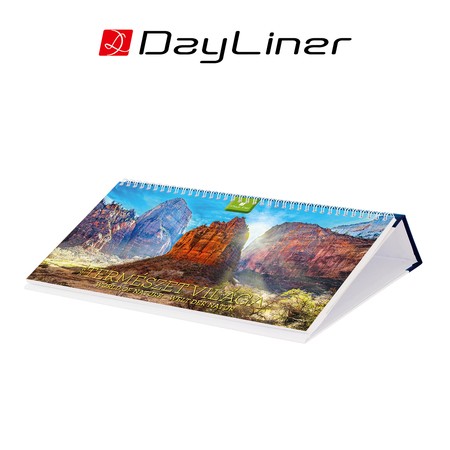 Természet világa, képes fekvő asztali naptár DL, Kék