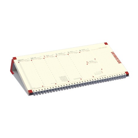 Jegyzettömbös, krém (Chamois) lapos, fekvő asztali naptár C050, Bordó