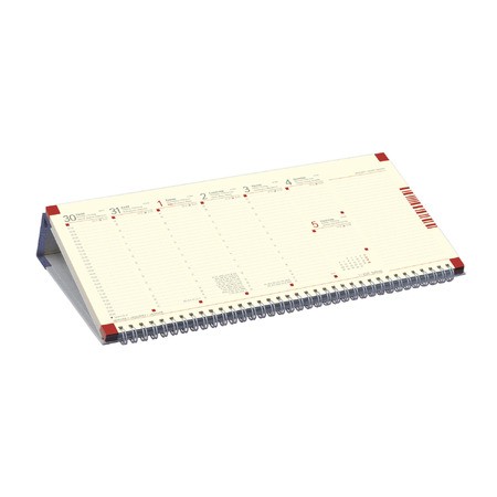 Jegyzettömbös, krém (Chamois) lapos, fekvő asztali naptár C050, Kék