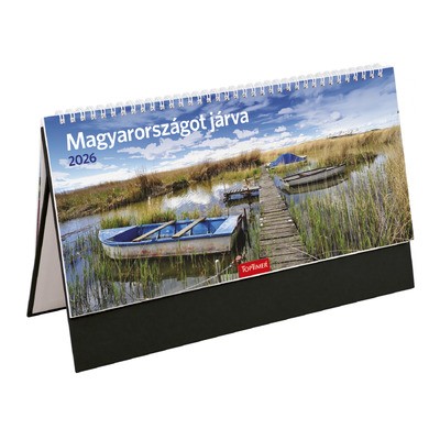 Magyarországot járva, képes, álló asztali naptár T056, Fekete