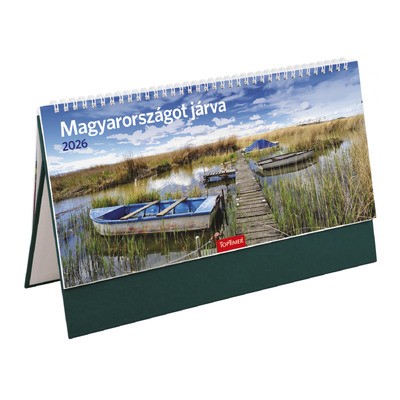 Magyarországot járva, képes, álló asztali naptár T056, Zöld