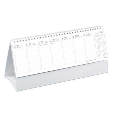 Papírtáblás fehér tömbös, álló asztali naptár T065