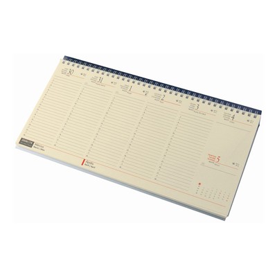 Fekvő, chamois lapos asztali naptár RS7932, Kék