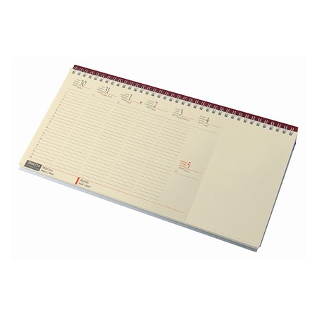 Fekvő, chamois lapos blokktömbös asztali asztali naptár RS7942, Bordó