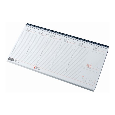 Fekvő, fehér lapos asztali naptár RS7931, Fekete