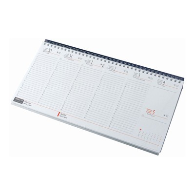 Fekvő, fehér lapos asztali naptár RS7931, Kék