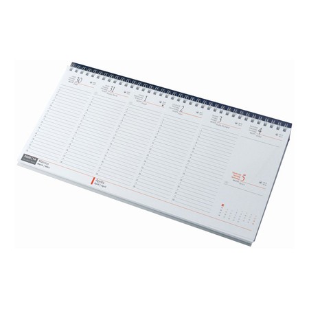 Fekvő, fehér lapos asztali naptár RS7931, Kék