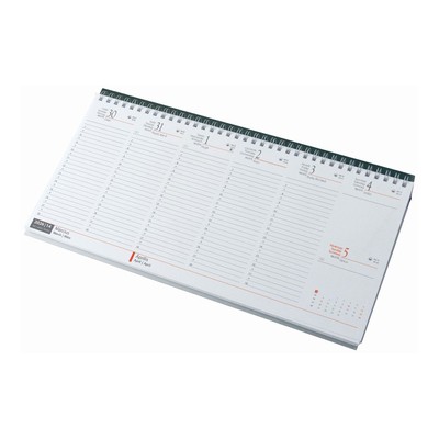 Fekvő, fehér lapos asztali naptár RS7931, Zöld