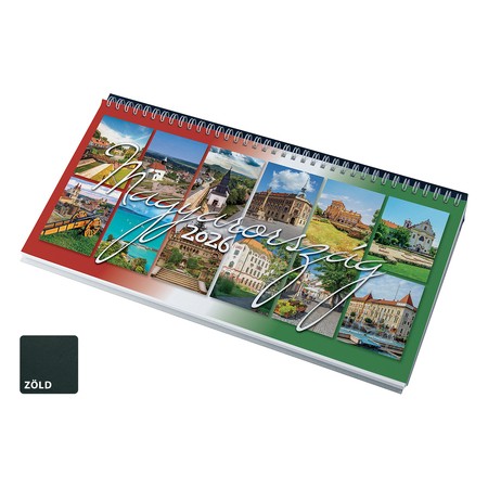 Magyarország, képes fekvő asztali naptár RS7991, Zöld