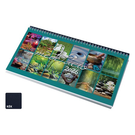 Meditáció, képes fekvő asztali naptár RS7941, Kék