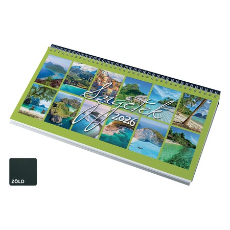 Szigetek, képes fekvő asztali naptár RS7971, Zöld