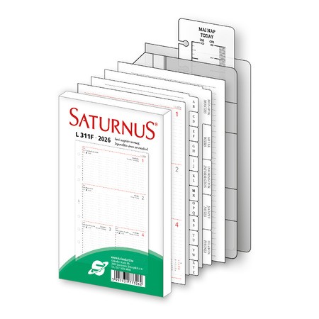 2026 évi heti beosztású kalendárium csomag - L311, Fehér