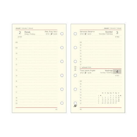 2026 évi napi beosztású kalendárium csomag - S312, Krém (Chamois)