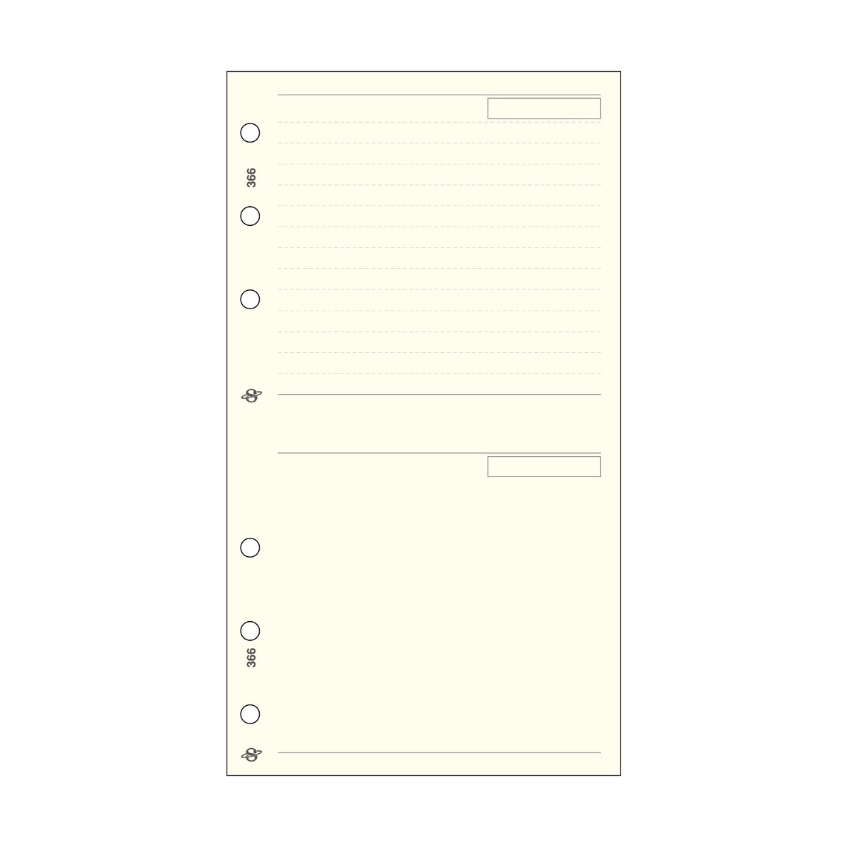 Feles lap (perforált, vonalas és üres) - M366, Krém (Chamois) Feles lap (perforált, vonalas és üres) - M366, Krém (Chamois)
