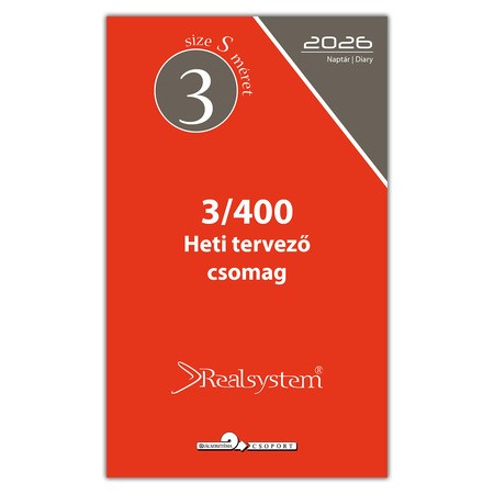2026 évi, heti beosztású éves utántöltő csomag - RS400S, Fehér