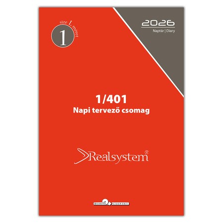 2026 évi, napi beosztású éves utántöltő csomag - RS401L, Fehér