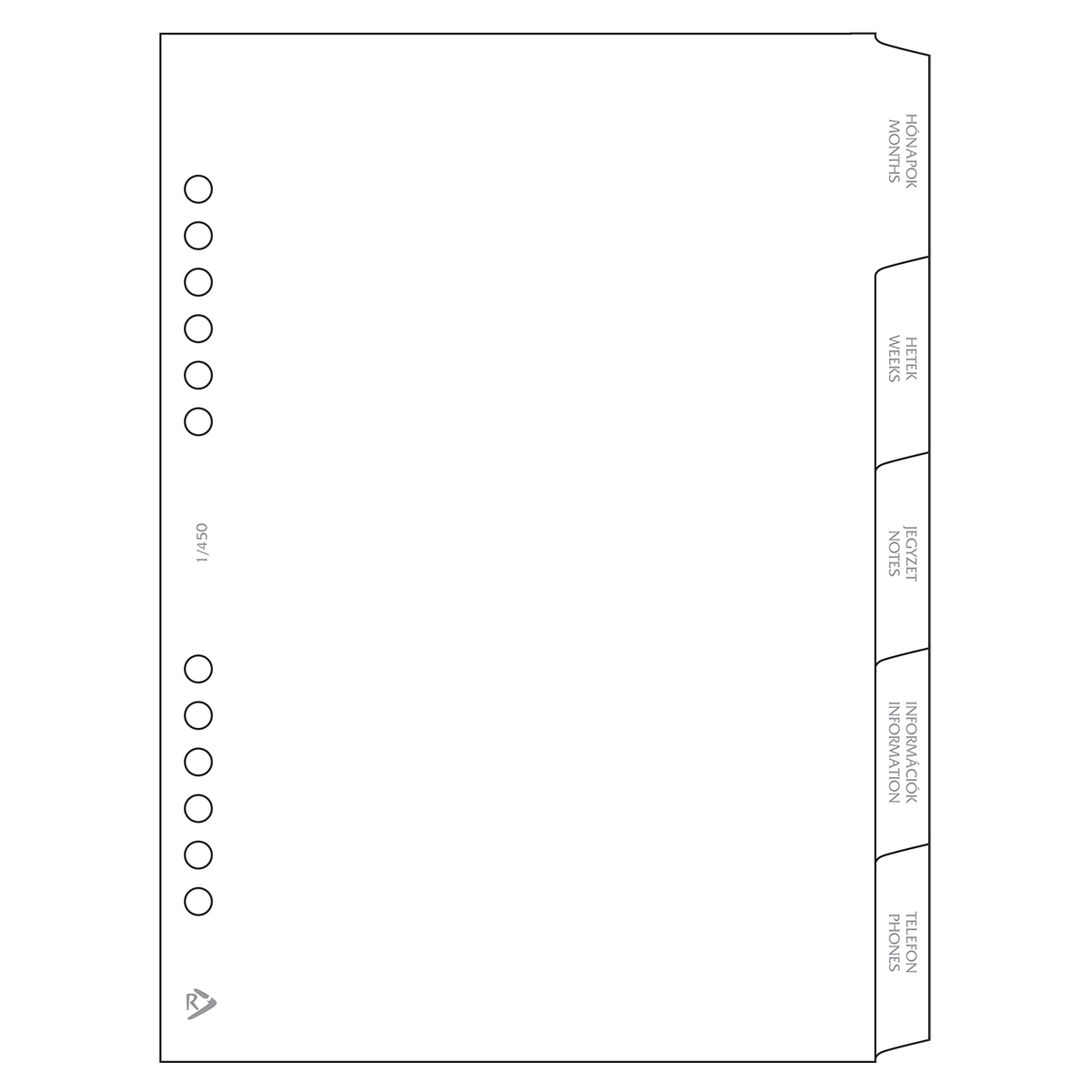 Elválasztólap - RS450L, Fehér Elválasztólap - RS450L, Fehér