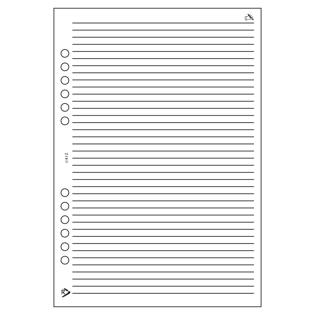 Vonalas jegyzetlap - RS412L, Fehér Vonalas jegyzetlap - RS412L, Fehér