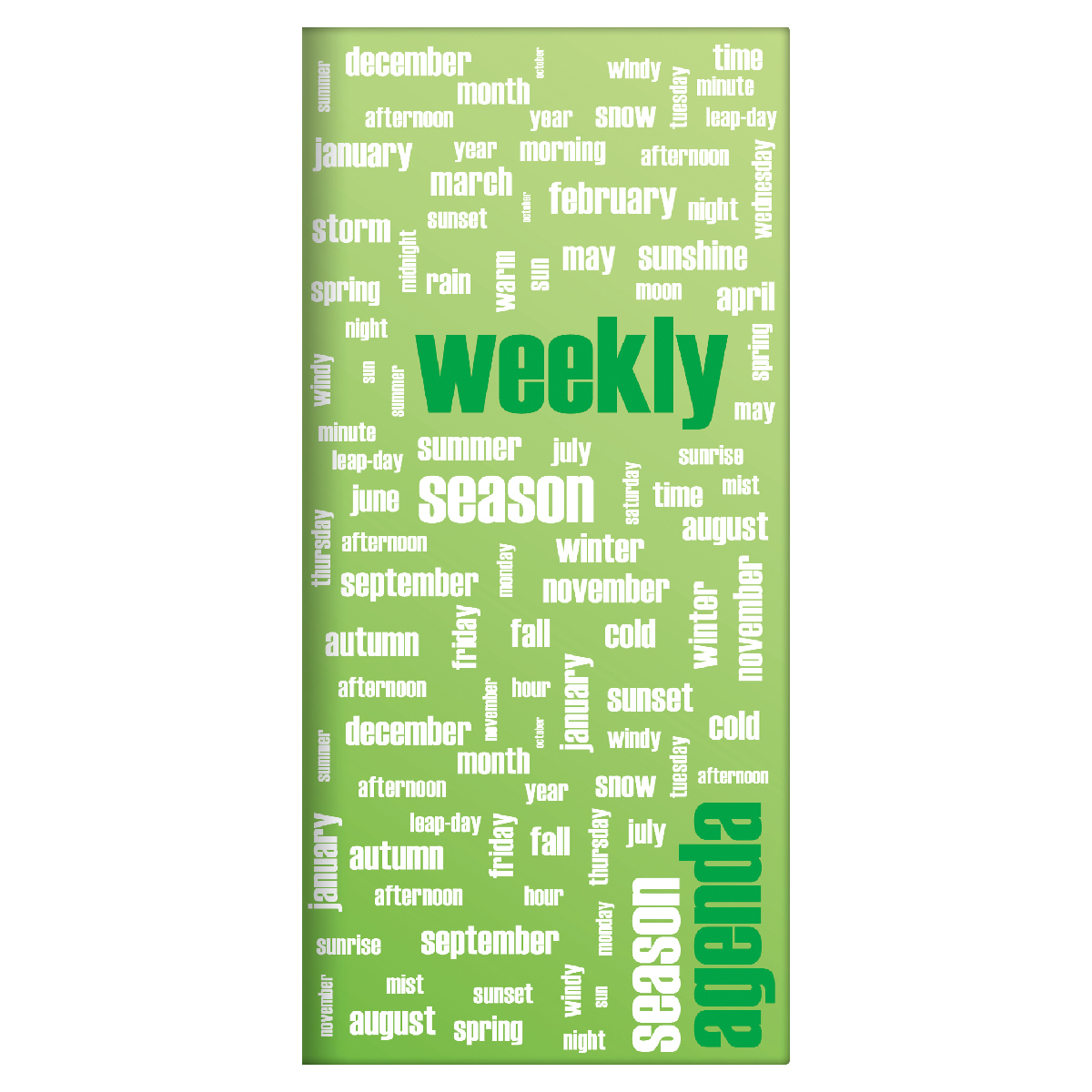 Colors, fekvő zsebnaptár, Words