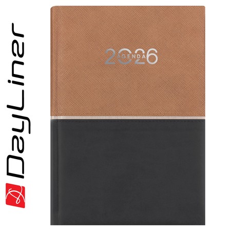 Contrast, A5 napi beosztású agenda, Barna-Fekete