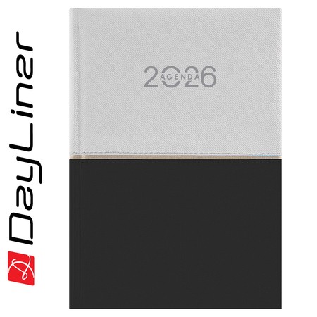 Contrast, A5 napi beosztású agenda, Fehér-Fekete