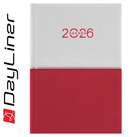 Contrast, A5 napi beosztású agenda, Fehér-Piros