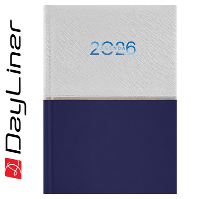 Contrast, A5 napi beosztású agenda, Fehér-Sötétkék