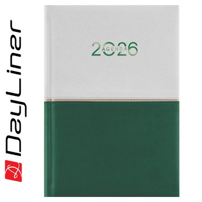 Contrast, A5 napi beosztású agenda, Fehér-Zöld