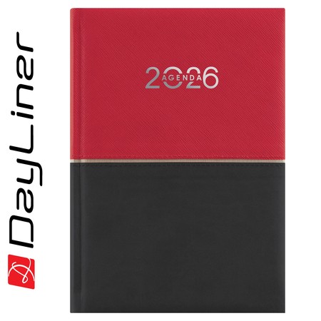 Contrast, A5 napi beosztású agenda, Piros-Fekete