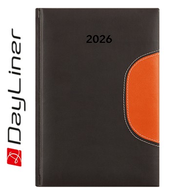 Memphis, A5 napi beosztású agenda, Fekete-Narancs