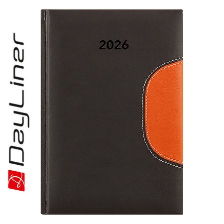 Memphis, A5 napi beosztású agenda, Fekete-Narancs