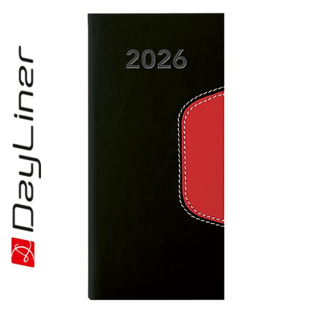 Memphis, fekvő zsebnaptár, Fekete-Piros