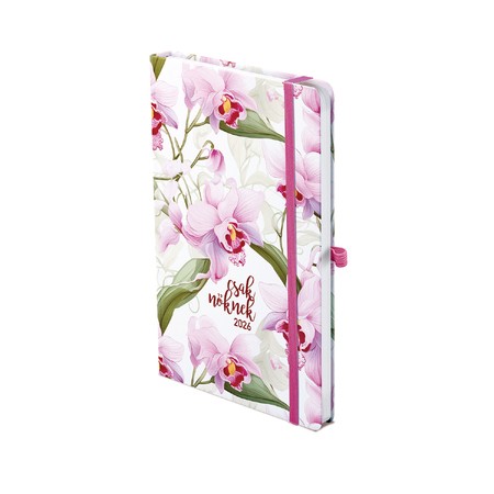 Csak Nőknek, A5 heti beosztású keskenyített határidőnapló, Orchidea